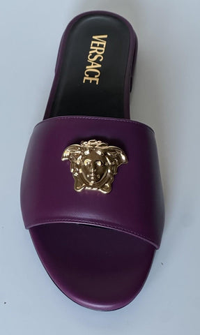 VERSACE Gold Medusa Women's Plum Sandals 10.5 US (40.5 Euro) 1019229 Spain NIB