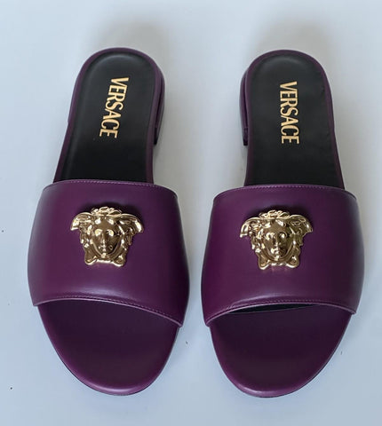 VERSACE Gold Medusa Women's Plum Sandals 10.5 US (40.5 Euro) 1019229 Spain NIB