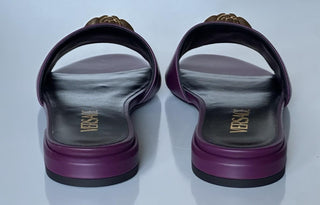VERSACE Gold Medusa Women's Plum Sandals 10 US (40 Euro) 1019229 Spain NIB