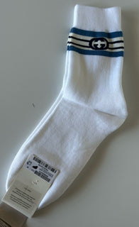 Gucci GG Logo Socks White Size Medium Made in Italy 676824 NWT