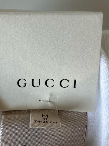 Gucci GG Logo Socks White Size Medium Made in Italy 676824 NWT
