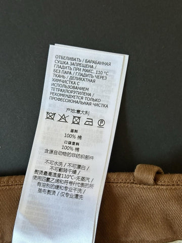 Gucci Men’s Stiff Cotton Drill Treated Pants Brown 30 US (46 Euro) IT 705867 NWT
