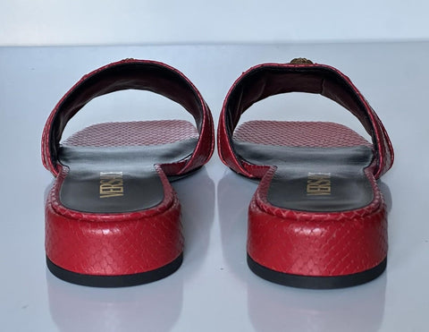 VERSACE Gold Medusa Women's Dark Red Sandals 8 US (38 Euro) 1014748 Spain NIB