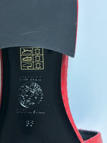 VERSACE Gold Medusa Women's Dark Red Sandals 8 US (38 Euro) 1014748 Spain NIB