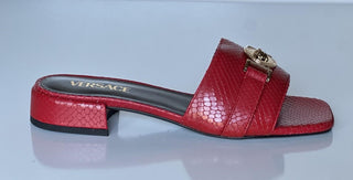 VERSACE Gold Medusa Women's Dark Red Sandals 8 US (38 Euro) 1014748 Spain NIB