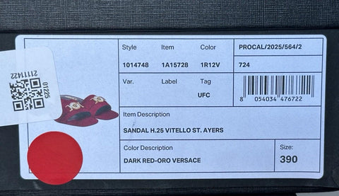 VERSACE Gold Medusa Women's Dark Red Sandals 9 US (39 Euro) 1014748 Spain NIB