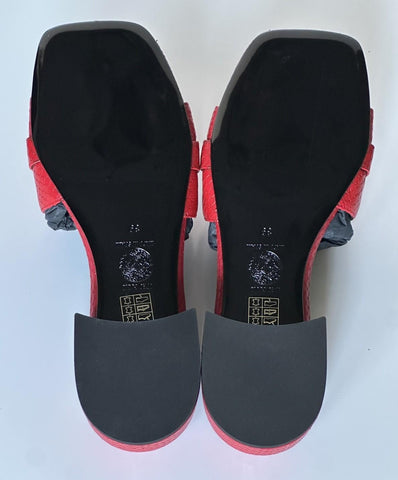 VERSACE Gold Medusa Women's Dark Red Sandals 9 US (39 Euro) 1014748 Spain NIB