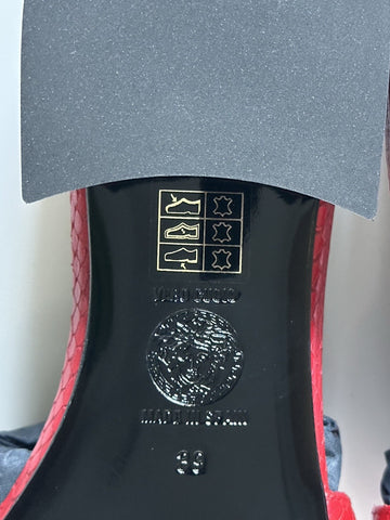 VERSACE Gold Medusa Women's Dark Red Sandals 9 US (39 Euro) 1014748 Spain NIB