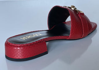 VERSACE Gold Medusa Women's Dark Red Sandals 9 US (39 Euro) 1014748 Spain NIB