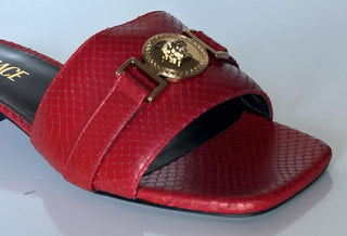 VERSACE Gold Medusa Women's Dark Red Sandals 9 US (39 Euro) 1014748 Spain NIB