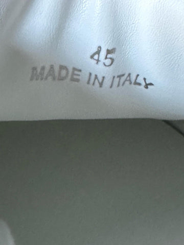 Versace Greek key Men's White/Silver Leather Sneakers 12 US (45) IT 1014460 NIB