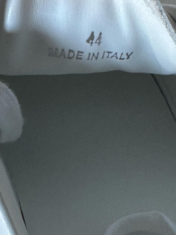 Versace Greek key Men's White/Silver Leather Sneakers 11 US (44) IT 1014460 NIB