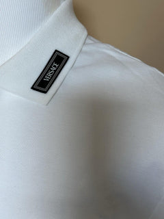 Versace White Piquet Cotton Polo Shirt 3XL 1013906 NWT $800