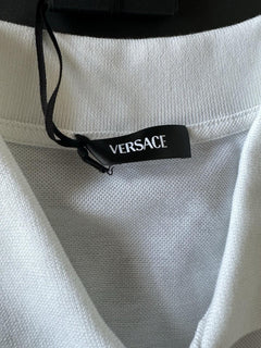Versace White Piquet Cotton Polo Shirt 3XL 1013906 NWT $800