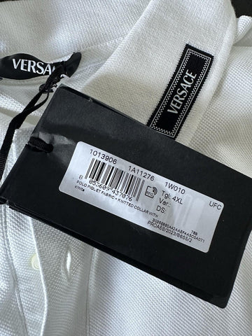 Versace White Piquet Cotton Polo Shirt 4XL 1013906 NWT $800