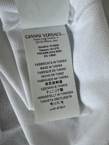 Versace White Piquet Cotton Polo Shirt 4XL 1013906 NWT $800