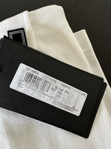 Versace White Piquet Cotton Polo Shirt 5XL 1013906 NWT $800