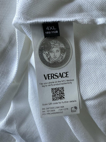 Versace White Piquet Cotton Polo Shirt 5XL 1013906 NWT $800