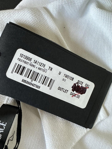 Versace White Piquet Cotton Polo Shirt 5XL 1013906 NWT $800