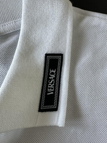 Versace White Piquet Cotton Polo Shirt 5XL 1013906 NWT $800