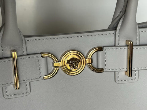 Versace Medusa Gray Leather Small Top Handle Bag 1013169 IT NWT $2190