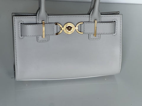 Versace Medusa Gray Leather Small Top Handle Bag 1013169 IT NWT $2190