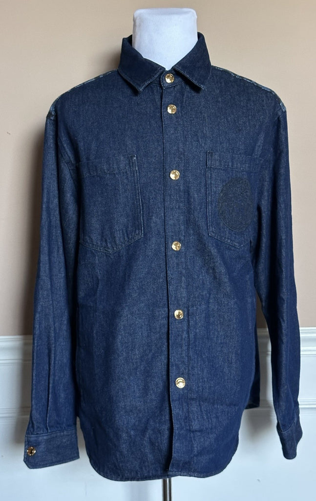 Versace Medusa Blouson Denim Stone Wash Jacket Blue 48 US (58) 1016845 NWT $1500