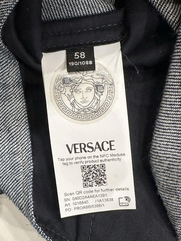Versace Medusa Blouson Denim Stone Wash Jacket Blue 48 US (58) 1016845 NWT $1500