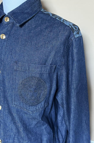 Versace Medusa Blouson Denim Stone Wash Jacket Blue 48 US (58) 1016845 NWT $1500