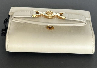 Versace Medusa Head Sand Calf Leather Small Card Wallet 1014689 Italy NWT $675