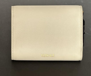 Versace Medusa Head Sand Calf Leather Small Card Wallet 1014689 Italy NWT $675