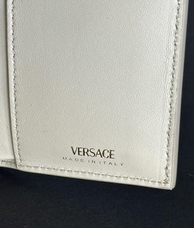 Versace Medusa Head Sand Calf Leather Small Card Wallet 1014689 Italy NWT $675
