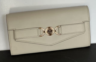 Versace Medusa Sand Calf Leather Long Continental Wallet 1014690 Italy NWT $825