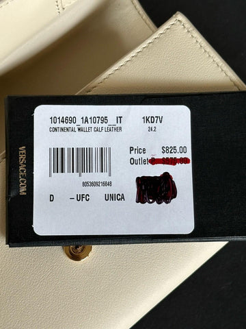Versace Medusa Sand Calf Leather Long Continental Wallet 1014690 Italy NWT $825