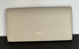 Versace Medusa Sand Calf Leather Long Continental Wallet 1014690 Italy NWT $825