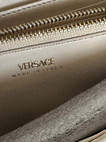 Versace Medusa Sand Calf Leather Long Continental Wallet 1014690 Italy NWT $825