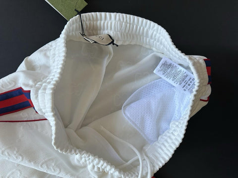 Gucci GG Jacquard Men's White Web Jogging Pants 3XL IT 663569 NWT