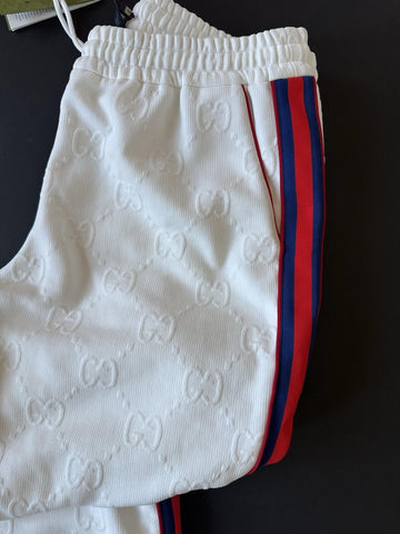 Gucci GG Jacquard Men's White Web Jogging Pants 3XL IT 663569 NWT