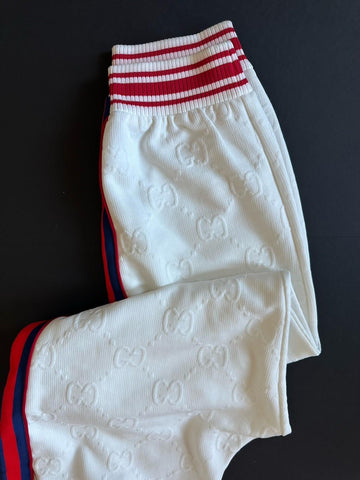 Gucci GG Jacquard Men's White Web Jogging Pants 3XL IT 663569 NWT