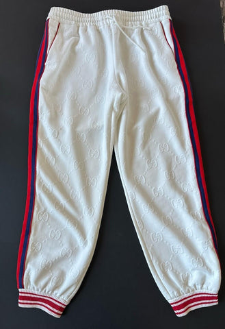 Gucci GG Jacquard Men's White Web Jogging Pants 3XL IT 663569 NWT