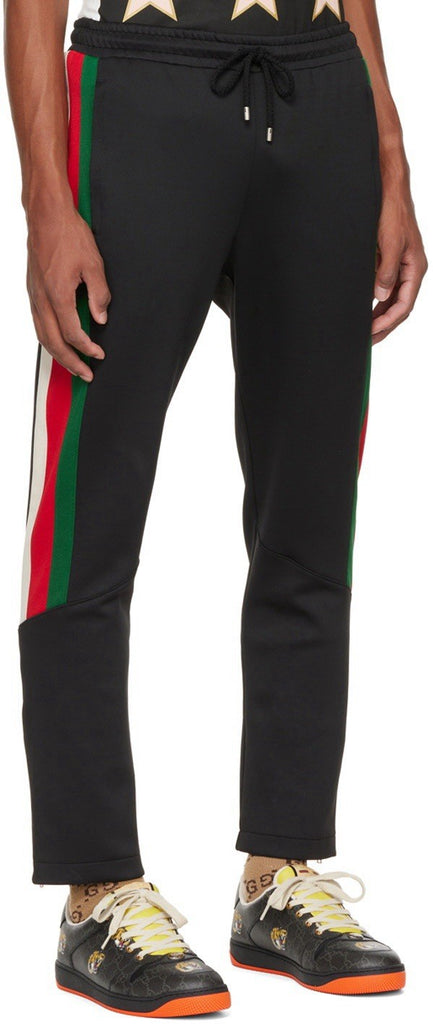 Gucci Light Neoprene Men's Black Web Jogging Pants 3XL IT 698461 NWT $1300