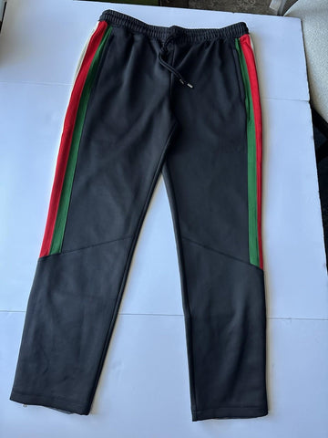 Gucci Light Neoprene Men's Black Web Jogging Pants 3XL IT 698461 NWT $1300
