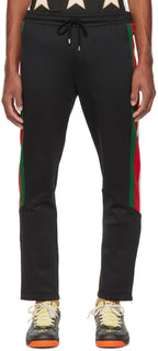 Gucci Light Neoprene Men's Black Web Jogging Pants 3XL IT 698461 NWT $1300