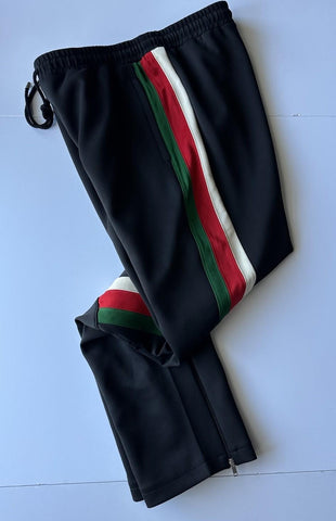 Gucci Light Neoprene Men's Black Web Jogging Pants 3XL IT 698461 NWT $1300