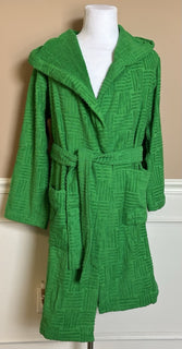 Bottega Veneta Men's Intrecciato Cotton Terry Bath Robe Green M 656097 NWT $700