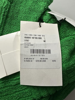 Bottega Veneta Men's Intrecciato Cotton Terry Bath Robe Green M 656097 NWT $700