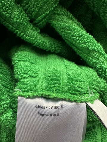 Bottega Veneta Men's Intrecciato Cotton Terry Bath Robe Green S 656097 NWT $700