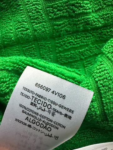Bottega Veneta Men's Intrecciato Cotton Terry Bath Robe Green S 656097 NWT $700