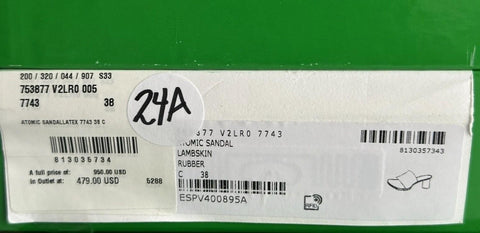 Bottega Veneta Lambskin Leather Atomic Mule Shoes Rubber 8 US 753877 IT NIB $960