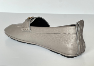 Versace Gold Medusa Men's Gray Leather Driver Shoes 8 US (41 Euro) 1017072 NIB